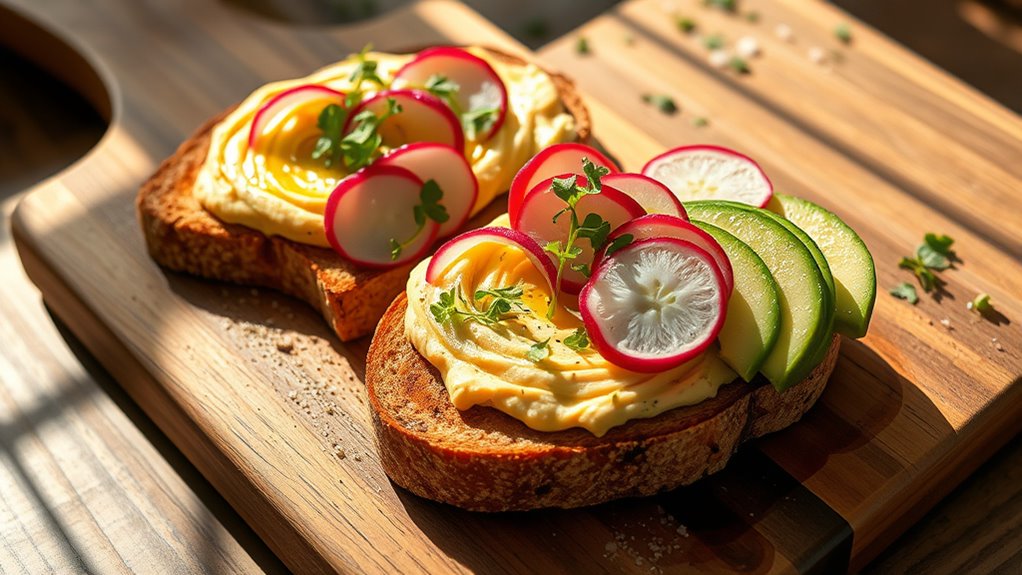 savory toast with hummus