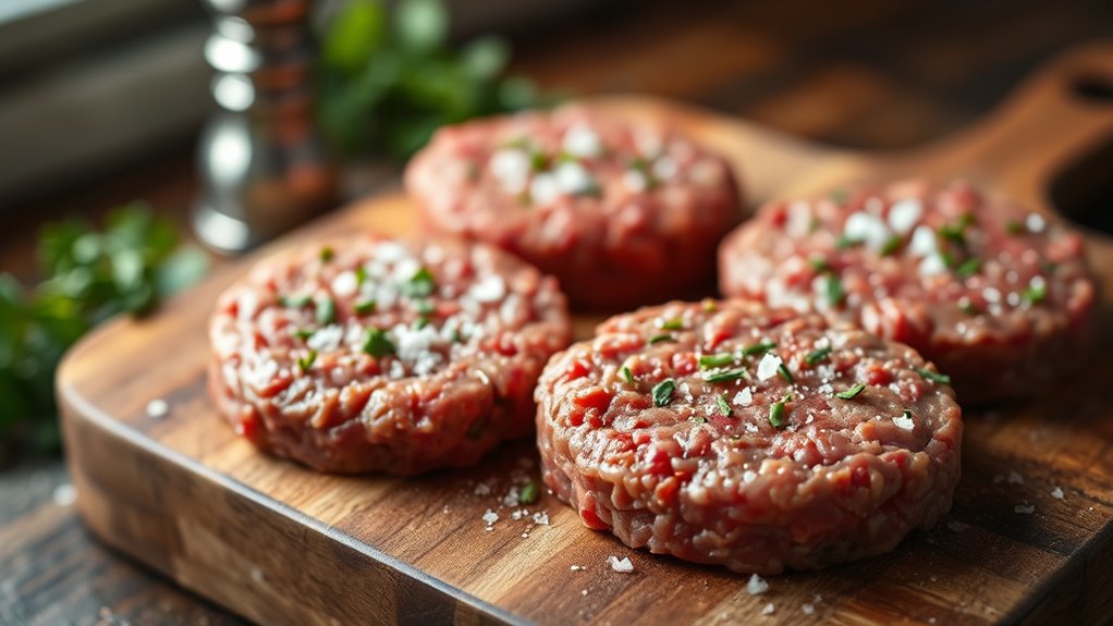 season patties with spices