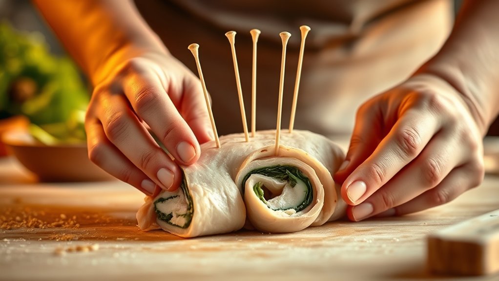 secure items using toothpicks