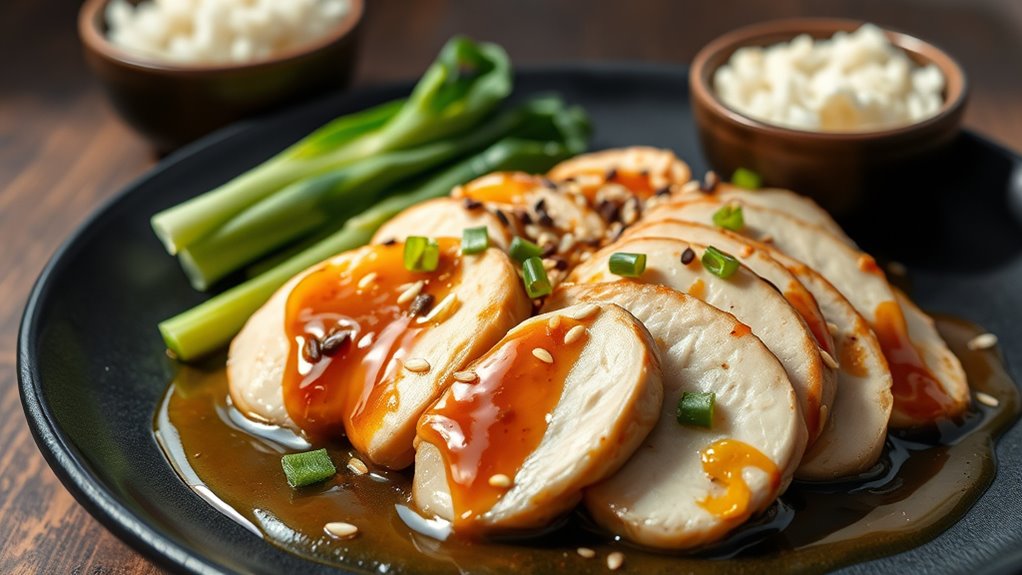sesame ginger flavored chicken