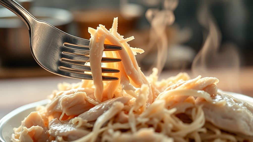 shred chicken using forks