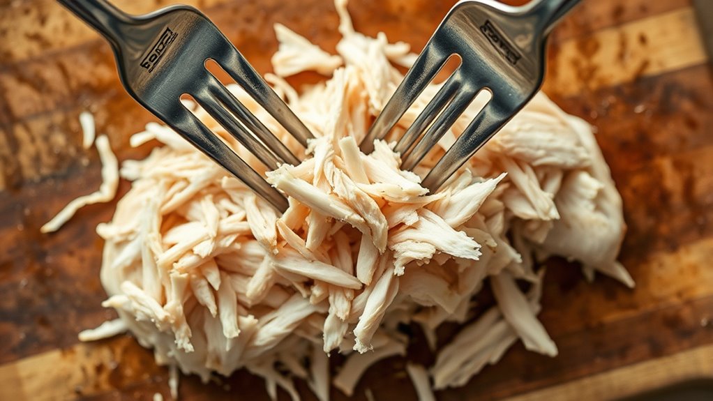 shred chicken using forks