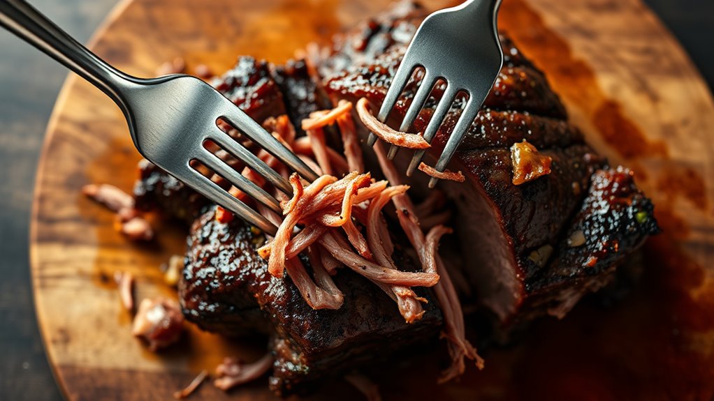 shred meat with forks