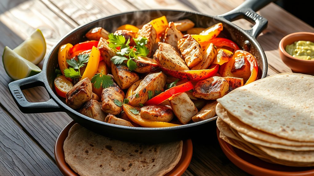 sizzling mexican chicken fajitas