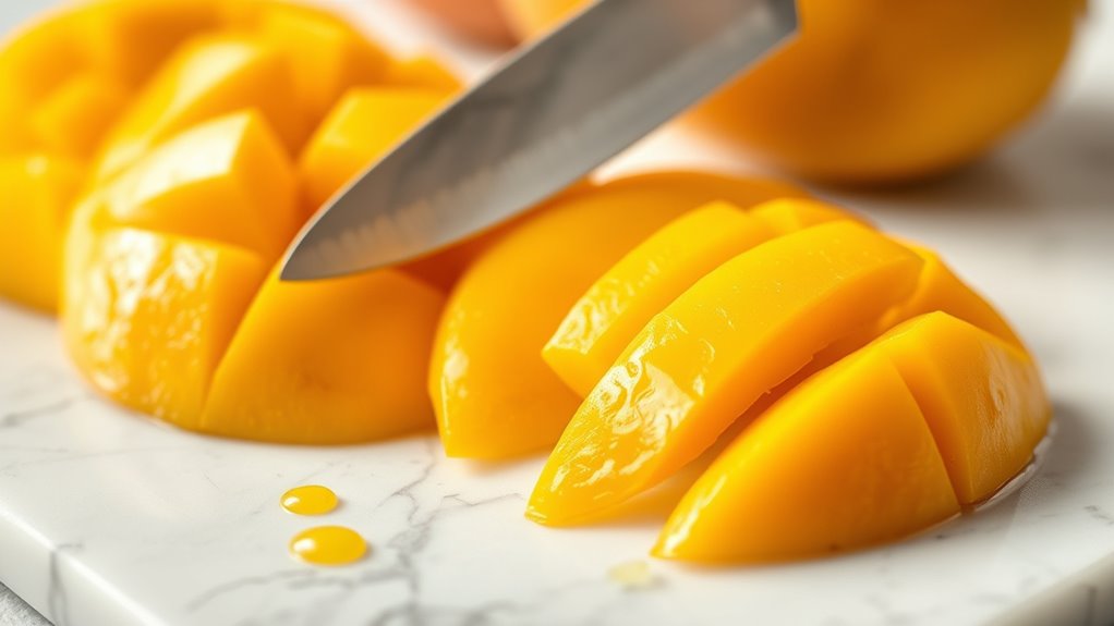 slice and garnish mango
