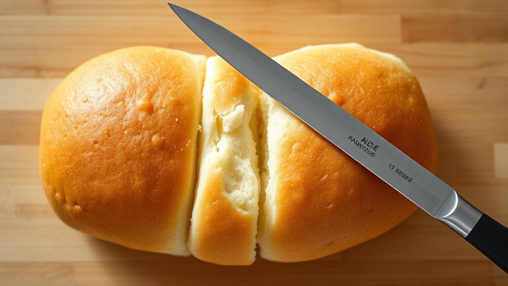 slice hawaiian rolls horizontally