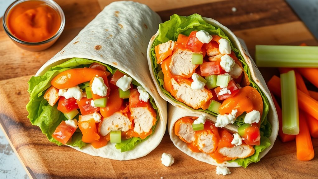 spicy chicken tortilla wraps