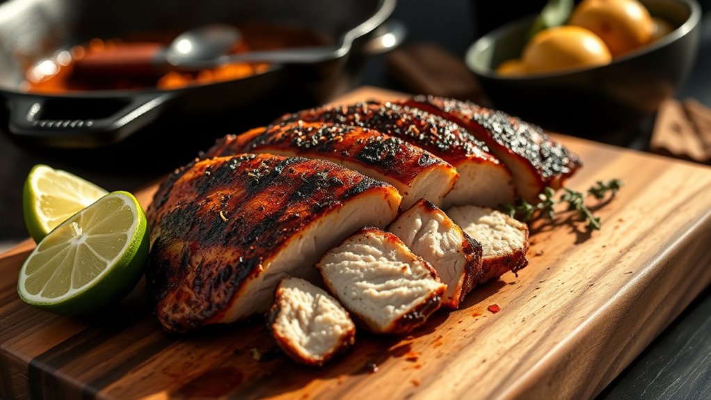 spicy pan seared chicken dish