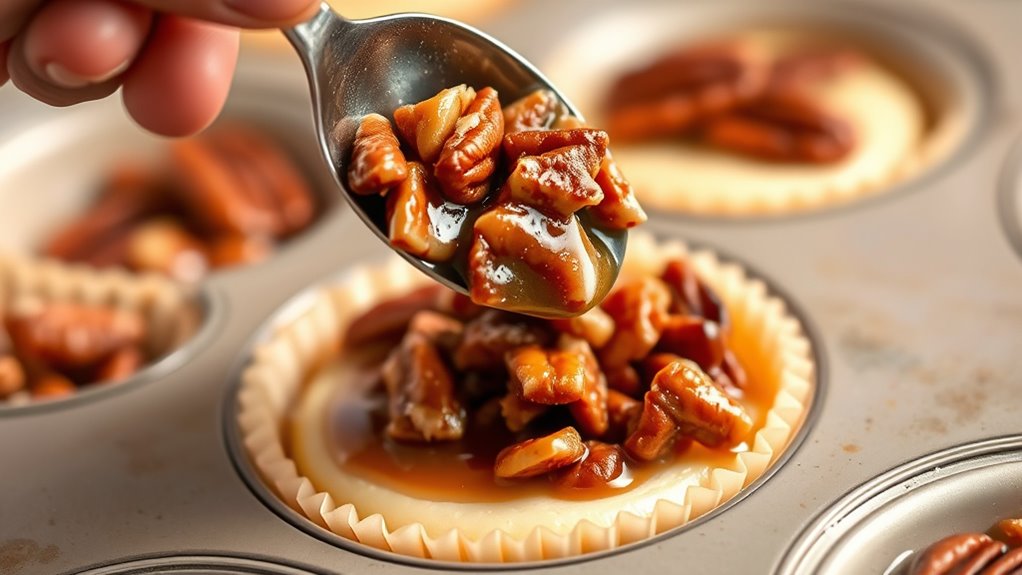 spoon topping onto dish