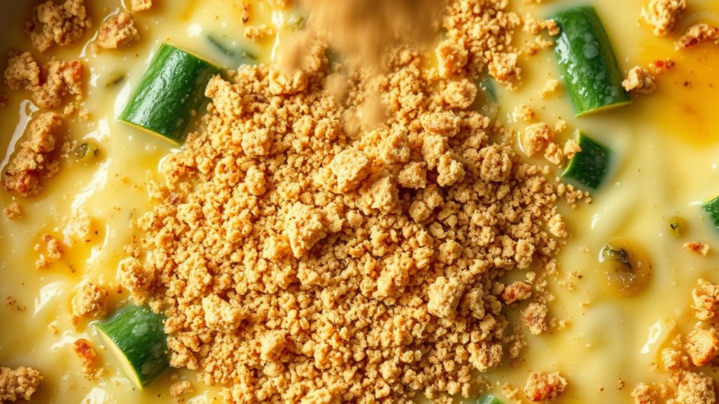 sprinkle breadcrumbs evenly