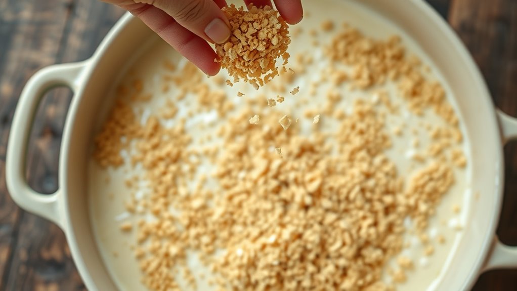 sprinkle breadcrumbs on top
