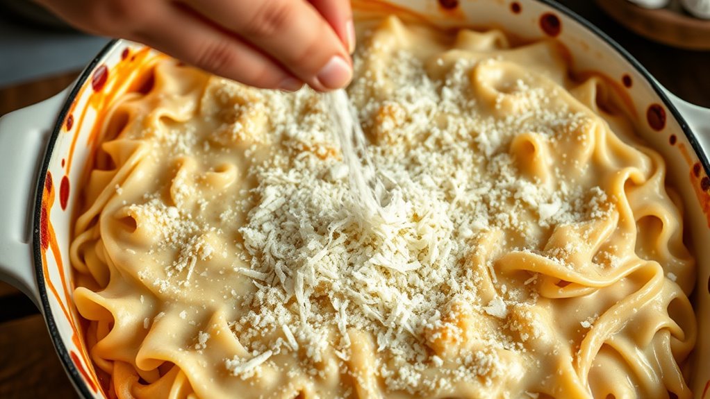 sprinkle extra parmesan cheese