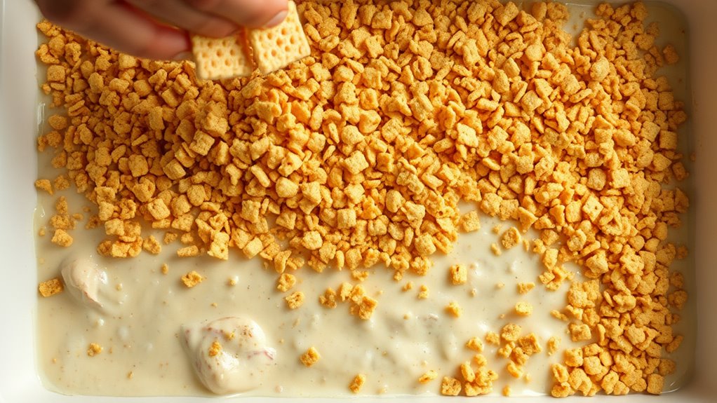 sprinkle on cracker crumbs