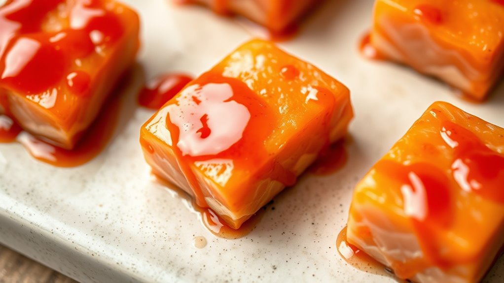 sriracha coated salmon preparation