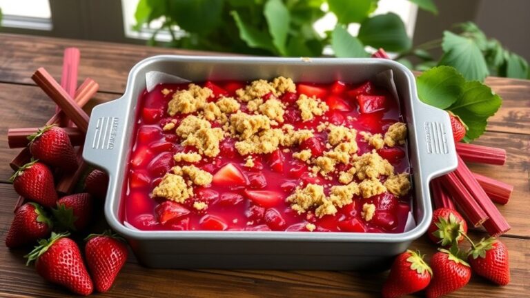 strawberry rhubarb crumb bars
