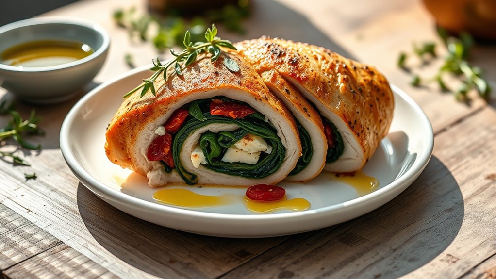 stuffed chicken with mediterranean flavors