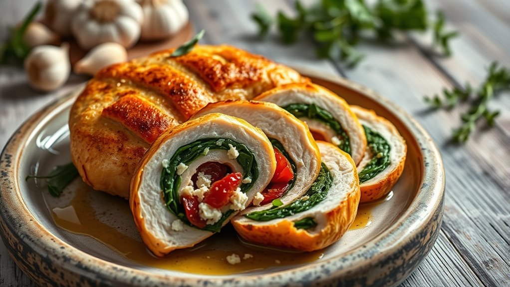 stuffed chicken with mediterranean flavors