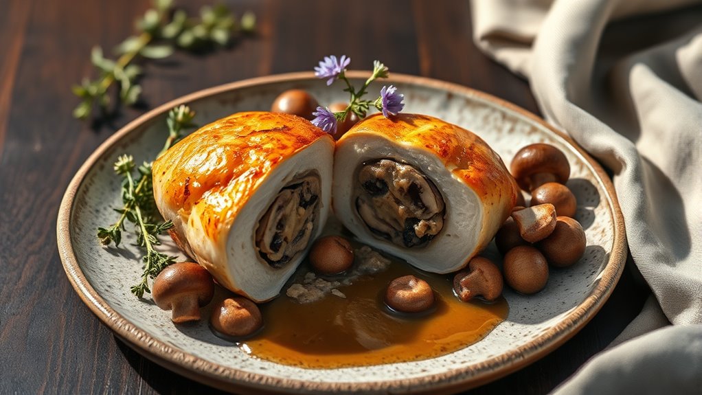 stuffed chicken with mushrooms