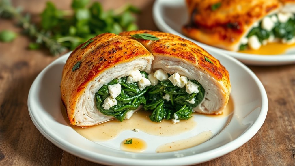 stuffed chicken with spinach