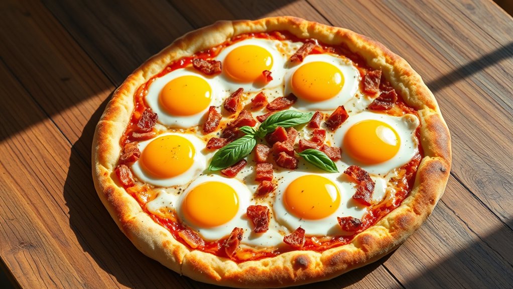 sunny side up egg pizza