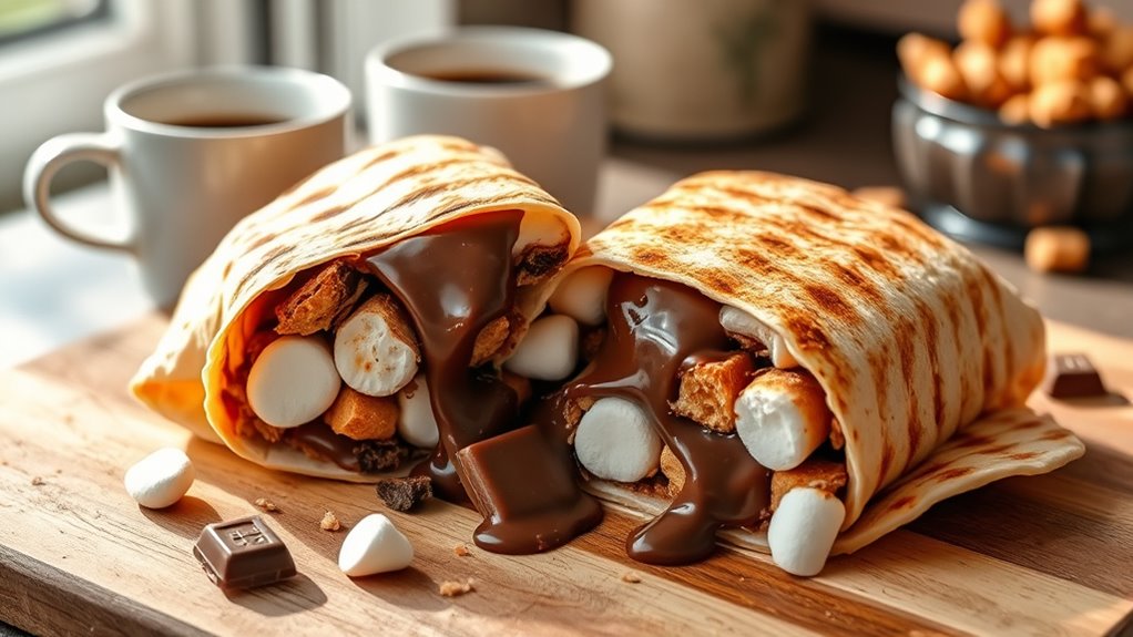 sweet chocolatey breakfast wrap