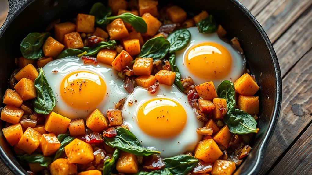 sweet potato spinach hash