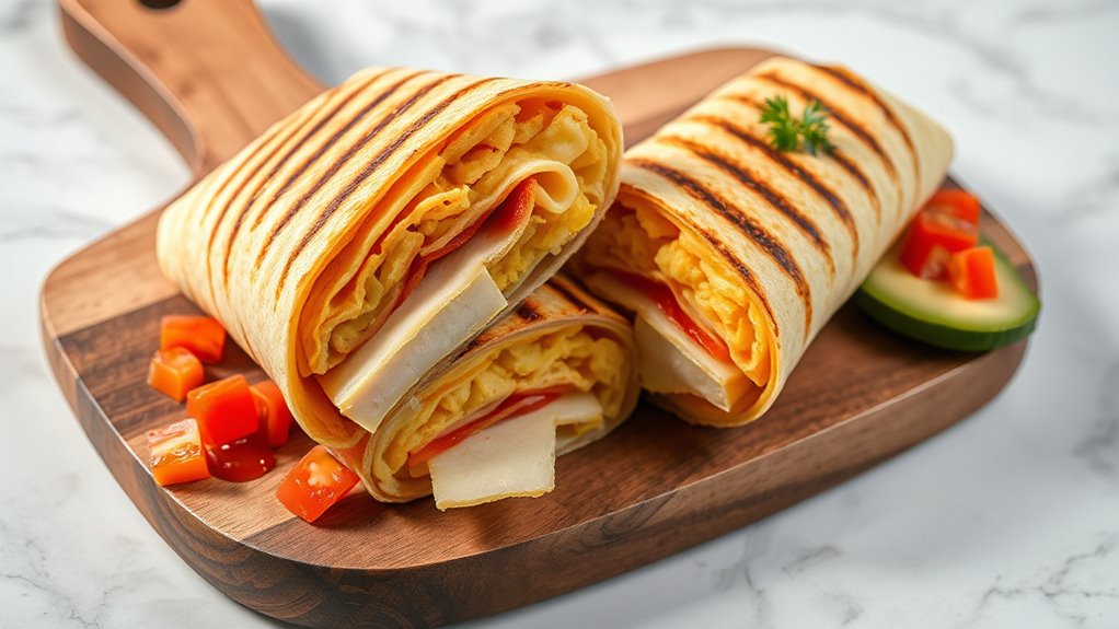 turkey and eggs wrap