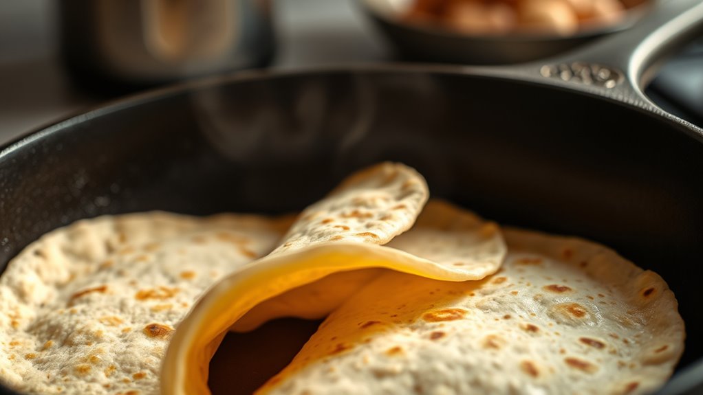 warm tortillas until soft