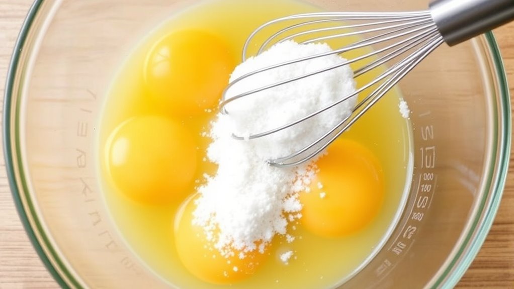 whisk eggs with sugar
