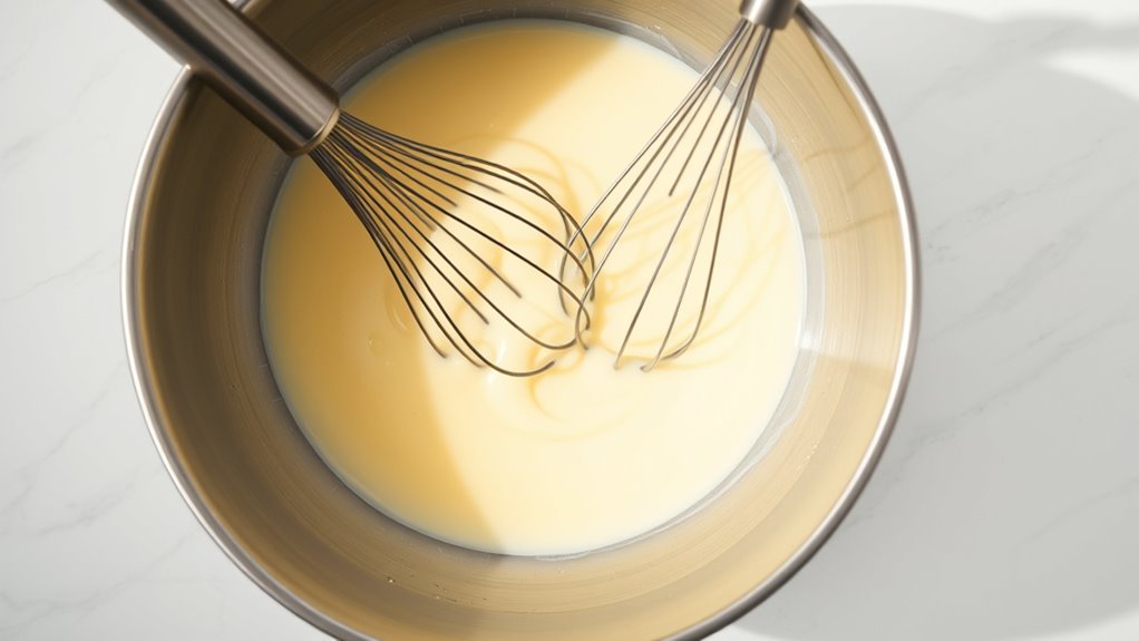 whisk together eggs milk