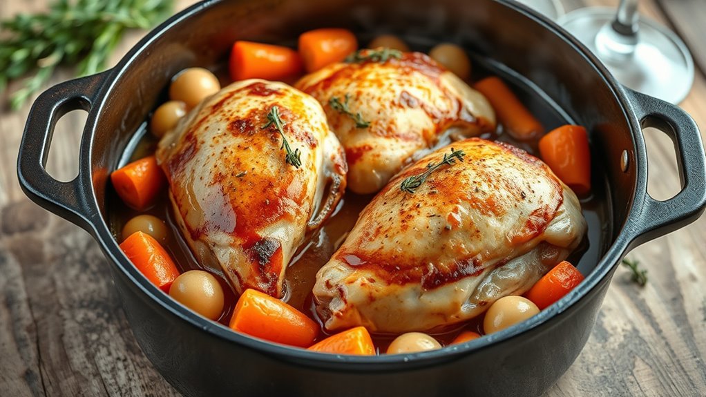 wine infused chicken stew