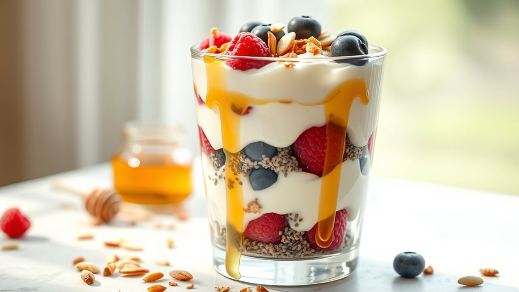 yogurt honey nuts layering