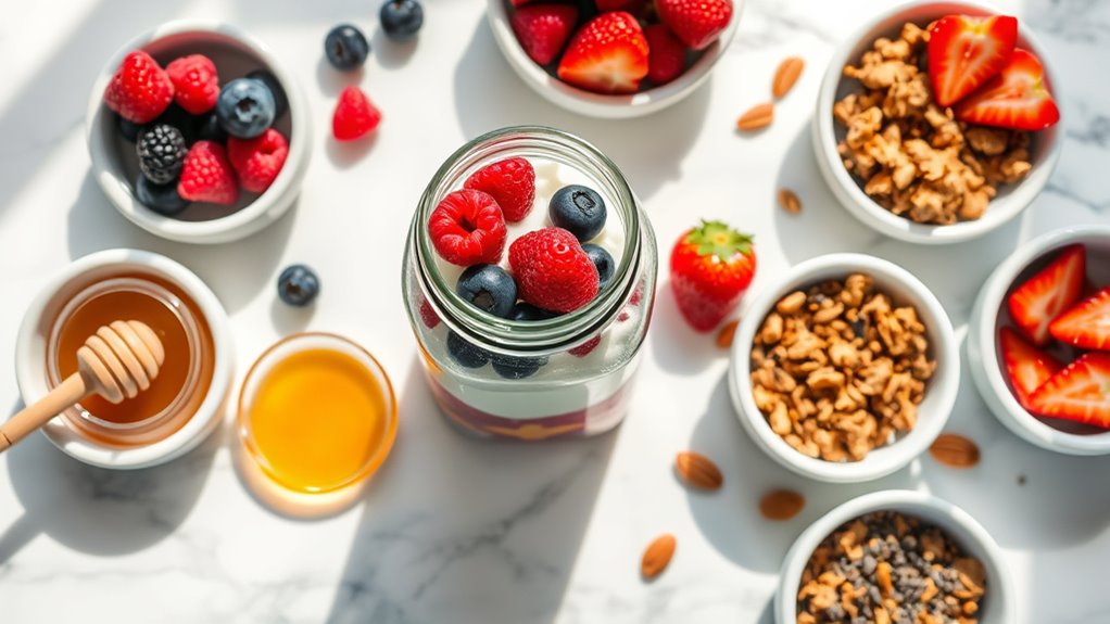 yogurt parfait assembly station